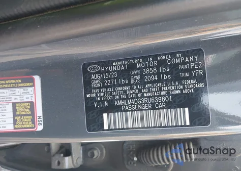 2024 Hyundai Elantra Sel from USA, damaged, VIN KMHLM4DG3RU639801